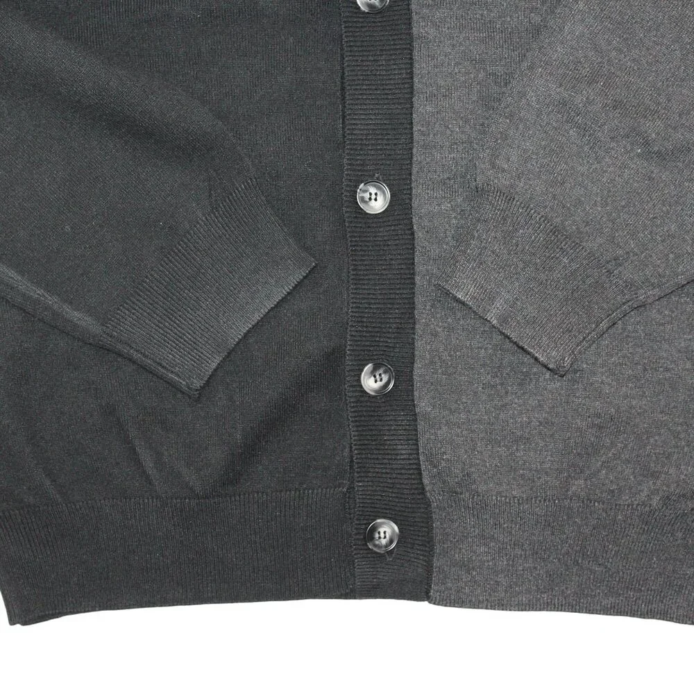 NWT Talkan Large 2 Tone Black Gray Cardigan Sweater 5 Button Long Sleeve Modern - Picture 6 of 10
